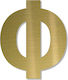 Letter "φ" Gold Sticker 120mm Plastic Darvin On...