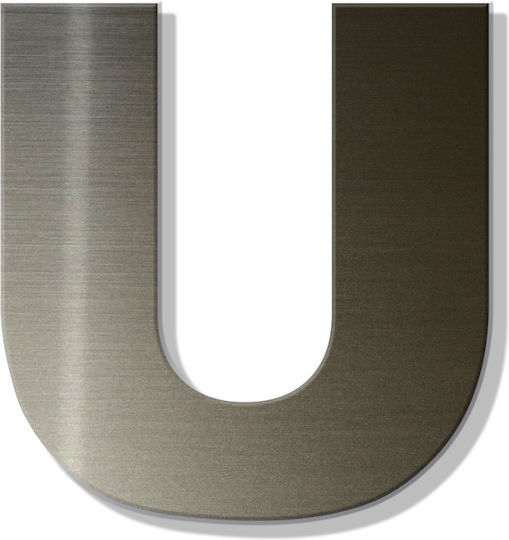House Letter Sticker ''u'' 80 X 64 Mm Bronze Plastic Darvin