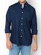Long-sleeved Cotton Shirt Navy