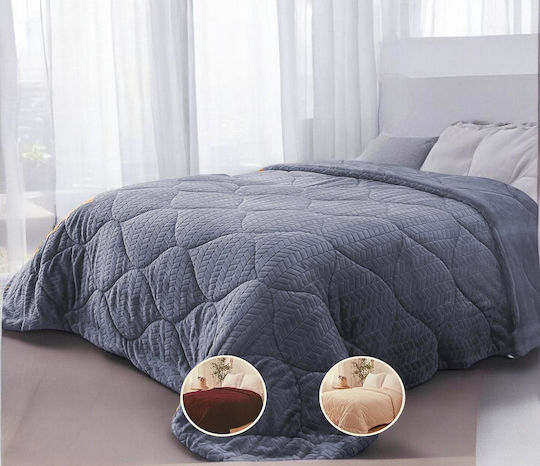 Linea Home Κουβερτοπάπλωμα Υπέρδιπλο 220x240εκ. Explora Γκρί