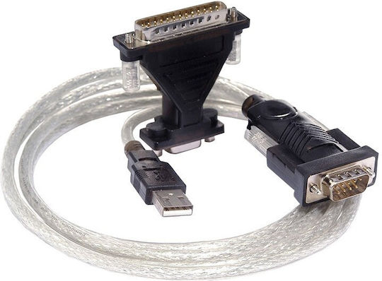 PremiumCord Μετατροπέας USB-A male σε Serial 2x male COM, RS232 1τμχ