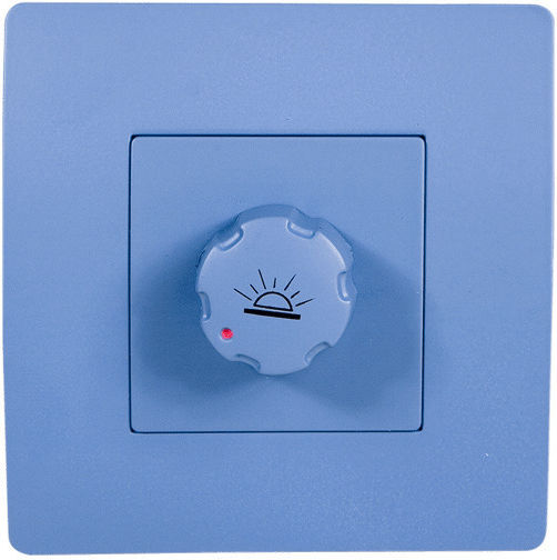 Elmark Basic Χωνευτός Διακόπτης Dimmer με Πλαίσιο Κλασικός Περιστροφικός 400W σε Μπλε Χρώμα