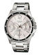 Casio Collection Ανδρικό Ρολόι 43.6mm Μπαταρίας με Ασημί Μεταλλικό Μπρασελέ