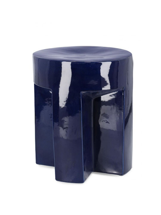 Stool For Living Room Ceramic Sfinge Blue 33x33x45cm