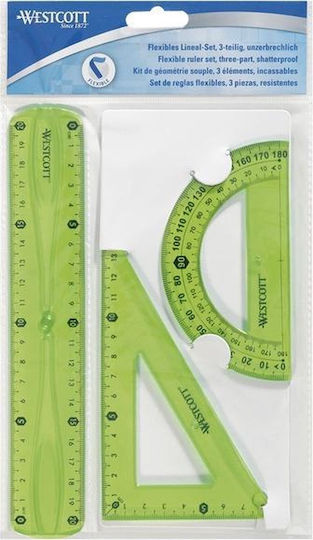 Westcott Geometric Tools Set Flexible Green 20cm E-10301