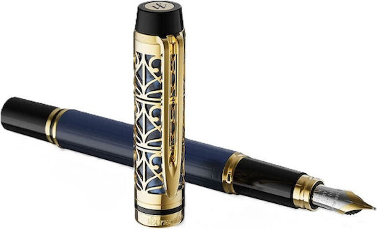 Waterman Edition Stilou Medium Roșu Din Alamă Cu Cerneală Albastră