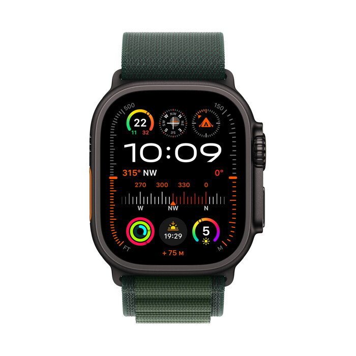 Apple Watch Ultra 2 2024 Titanium 49mm eSIM Black Dark Green Alpine Loop Large Skroutz.gr