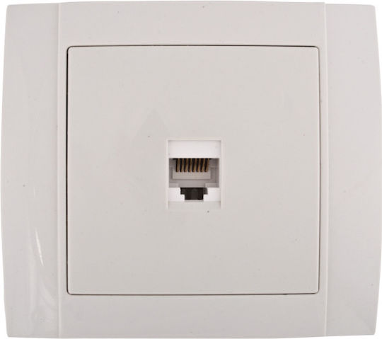 Elmark Single Network Socket RJ45 with Frame in White Color 380834
