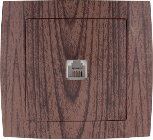 Elmark Complete Single Telephone Socket Brown 380820