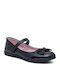Kids Patent Leather Ballerinas with Hoop & Loop Closure Black