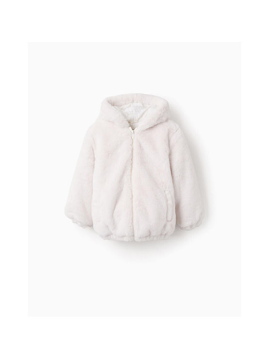 Zippy Kids Fur Coat Ecru