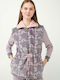 Vamp Χειμερινή Γυναικεία Fleece Ρόμπα Gray Thunder