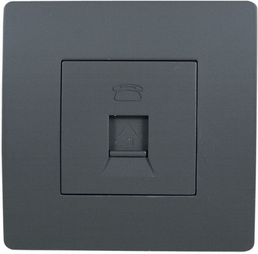 Elmark El Basic Tz106 Telephone Socket With Frame Single In Gray Color 38353S