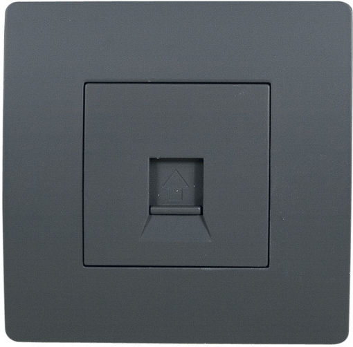 Elmark El Basic Tz112 Μονή Πρίζα Δικτύου RJ45 με Πλαίσιο σε Γκρι Χρώμα 38303S