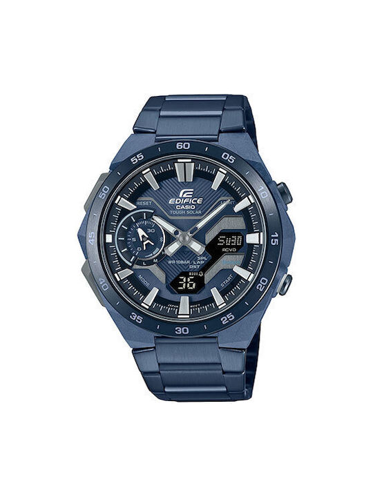 Casio Watch Solar with Blue Metal Bracelet