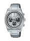 Casio Edifice Herrenuhr 47mm Chronograph Batterie mit Silber Metallarmband