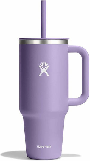 Hydro Flask Travel Tumbler Handled Tumbler Θερμός Ανοξείδωτο 1.18lt Moonshadow με Καλαμάκι και Λαβή