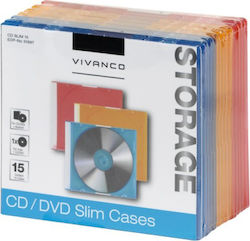 Vivanco Jewel Case Slim Case για 1 Δίσκο 31697 15τμχ