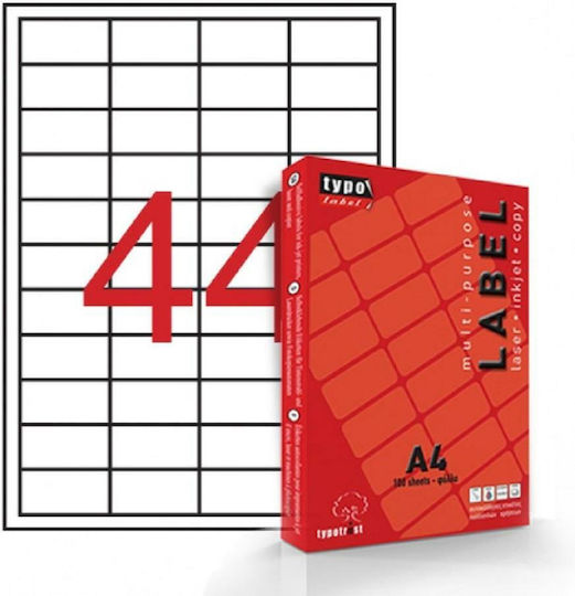 Typotrust Self-Adhesive Rectangular A4 Labels 48.5x25.4mm