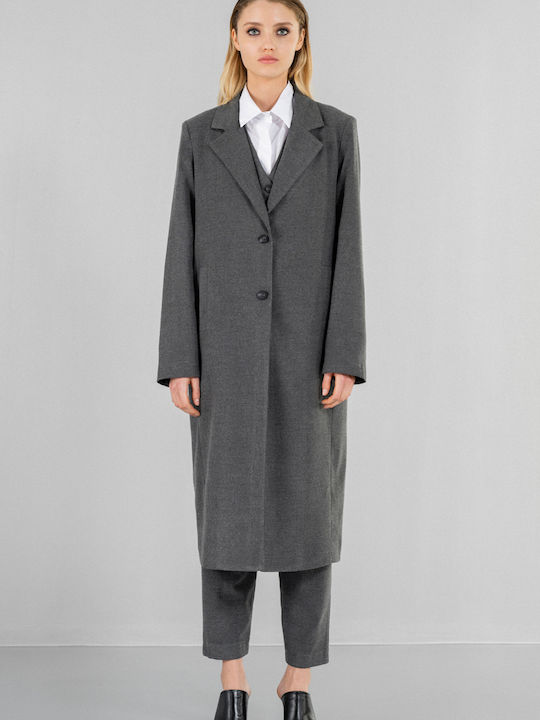 Philosophy Wear Women's Long Coat Gray