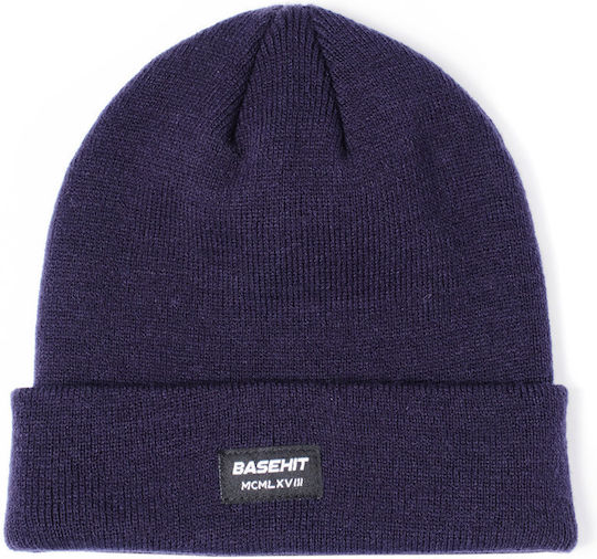 Unisex Beanie Reversible Rib Knit Hat in Navy Blue Color
