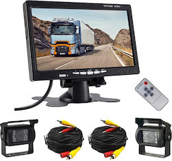 Backup Camera Monitor 7 Lcd Display Ir Night Vision Wired Two Camera