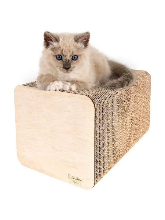 Creative Pets Large Cat Scratcher 37x21.5x21.5 Cm Reinforced Plywood Scratching Cardboard Natural Scratching Toy Durable Furniture Accessories Cats High-quality Cardboard