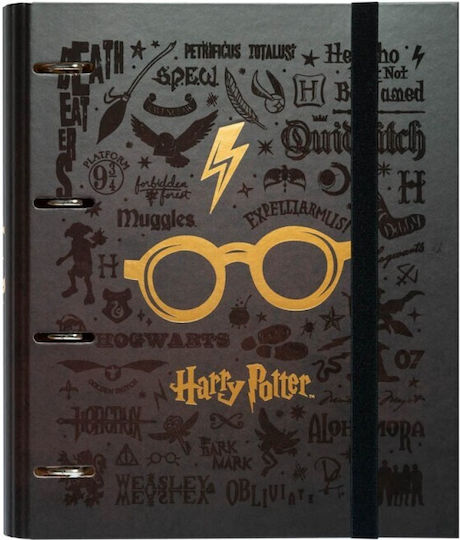 Harry Potter A4 Binder 4 Rings Elastic Band