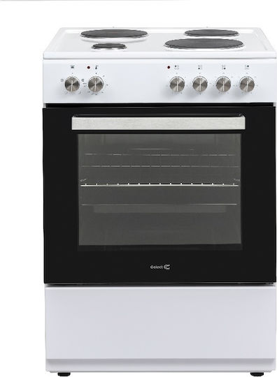 Celect Κουζίνα 65lt με Εμαγιέ Εστίες Π60εκ. Λευκή