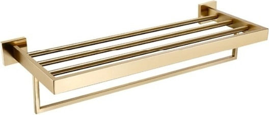 Single Wall-Mounted Bathroom Shelf Unit ​40x40cm Gold
