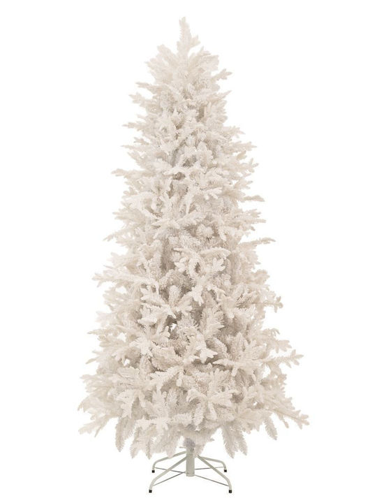 Коледно дърво White Flocked 180cm с 2004 Клони Бял