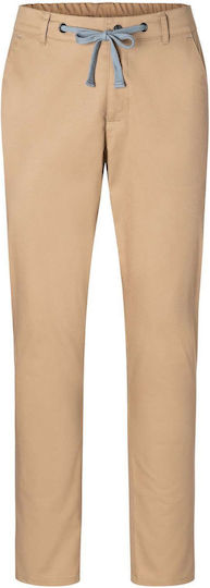 Pantaloni Chef pentru Bărbați cu Elastic în Talie și Șnur Beige Sintetic Chino Modern-stretch