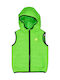 Kids' Casual Jacket Sleeveless with Hood Fluo Green