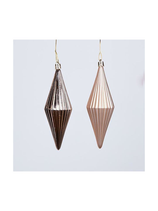 Ornament suspendat Glob Plastic Rose Gold Set 5buc