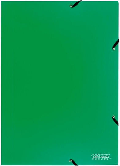 Colorfix Φάκελος με Λάστιχο και Αυτιά για Χαρτί A4 Πράσινος