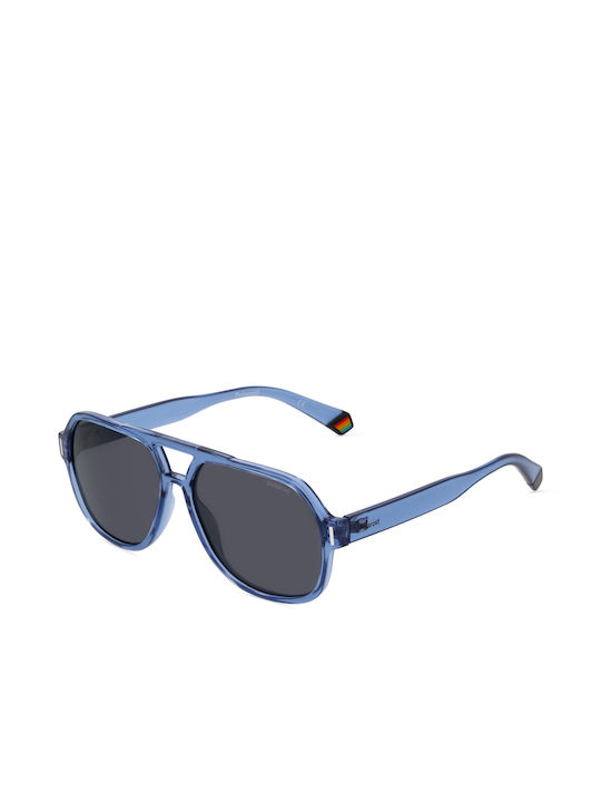 Polaroid Sunglasses with Blue Plastic Frame and...