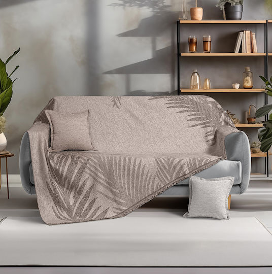Beauty Home Überwürfe Set 2 Stück Chenille Beiges 8636SSET2