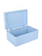 Creative Deco Blue Large Wooden Storage Box Lid 30 X 20 X 14 Cm + 1 Cm Without Handles Decorative Chest Perfect Documents Memorabilia Toys Tools