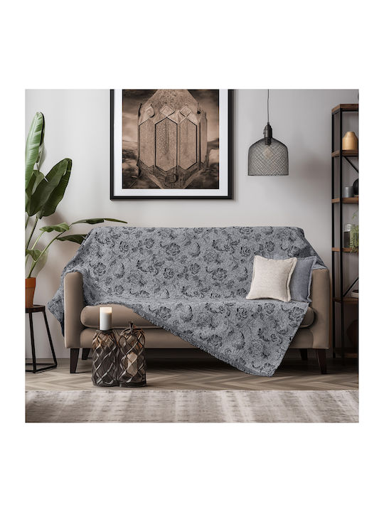 Beauty Home Ριχτάρι Τετραθέσιου Καναπέ Chenille 180x350εκ. Σκούρο Γκρί
