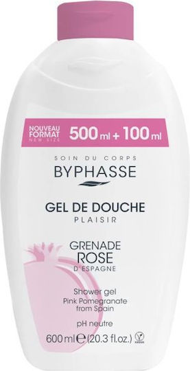 Byphasse Plaisir Αφρόλουτρο σε Gel με Γλυκερίνη & Άρωμα Ρόδι 600ml