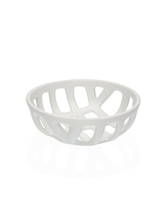 Versa Fruit Bowl Ceramic White 26.4x8.5x26.4cm