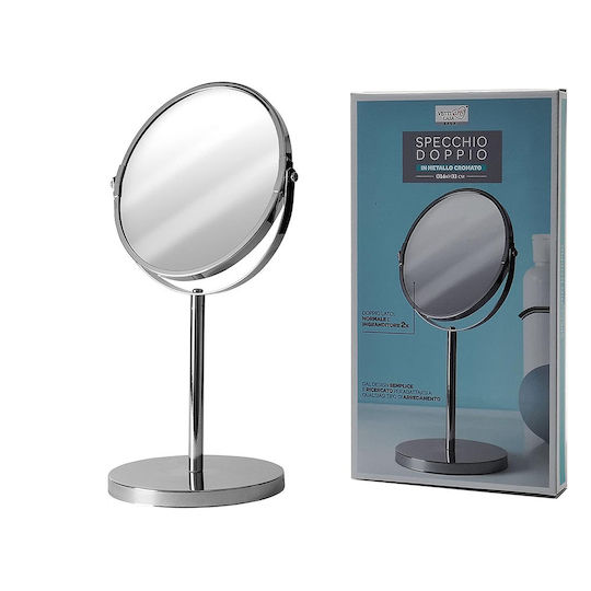 ArteLibre Double Sided Tabletop Makeup Mirror 16x33cm Silver