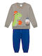 Minerva Kids' Pajamas Winter Grey melange DINO