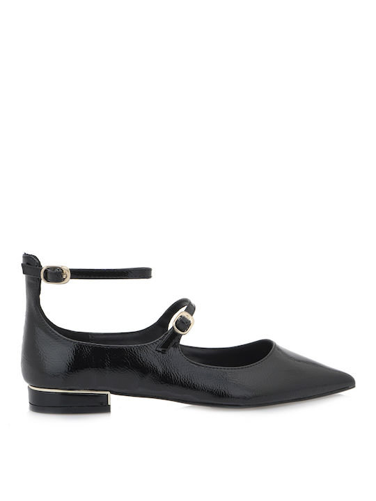 Exe Synthetic Leather Black Low Heels