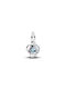 Pandora Silver Charm with Light Blue Zircon Stones