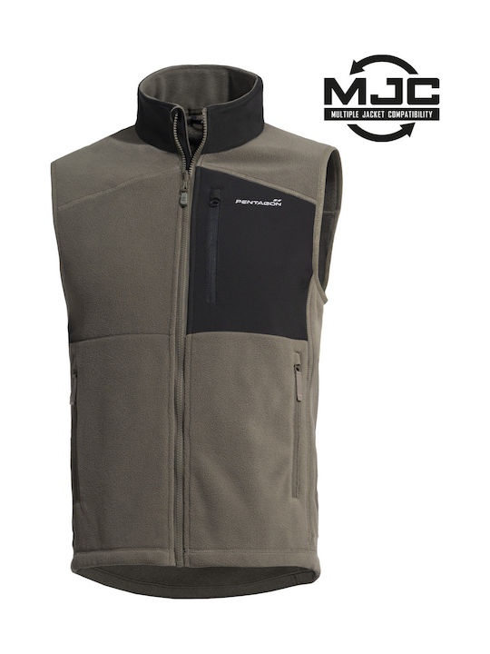 Pentagon Athos 2.0 Ανδρικό Γιλέκο Εργασίας με Επένδυση Fleece Χακί