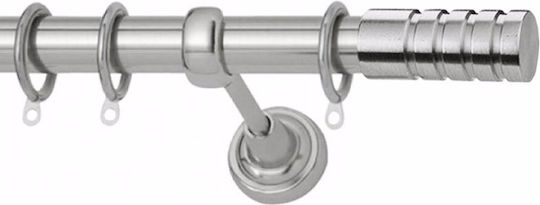 Metallisch Vorhangstange Kleio Einfach Φ25mm 120cm Nickel Satin