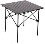 Folding Aluminum Camping Table 50x50cm Black