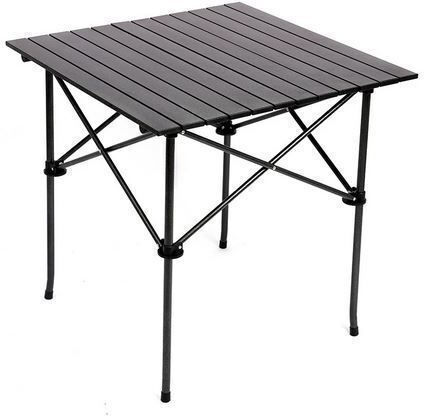 Klappbarer Aluminium Campingtisch 50x50cm Schwarz