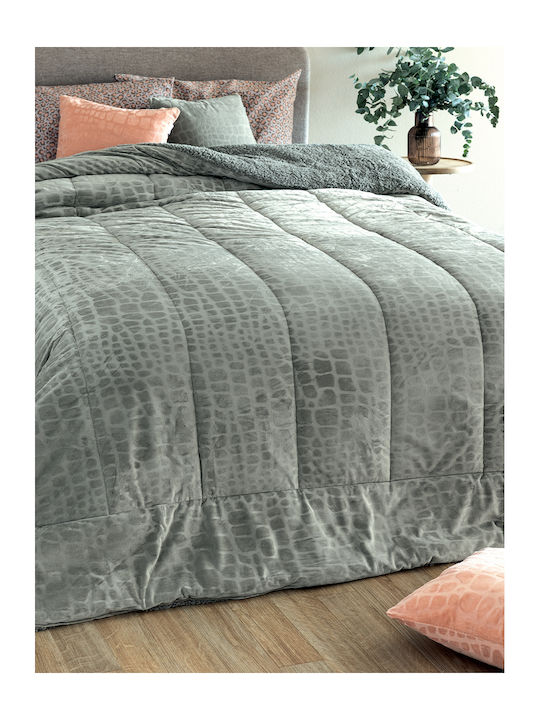 Palamaiki Κουβερτοπάπλωμα Υπέρδιπλο 220x240εκ. Flo Grey 720 GSM